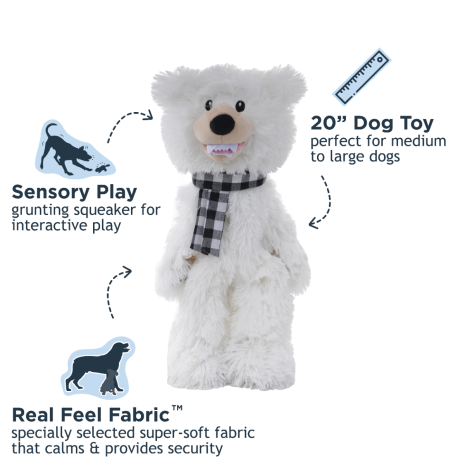 Tall Tails Stuff-less Polar Bear Squeaker Dog Toy