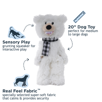 Tall Tails Stuff-less Polar Bear Squeaker Dog Toy