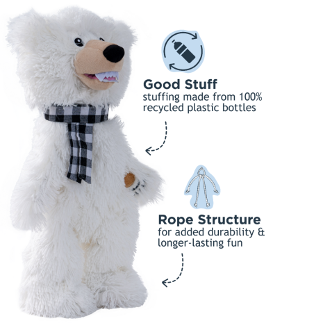 Tall Tails Stuff-less Polar Bear Squeaker Dog Toy