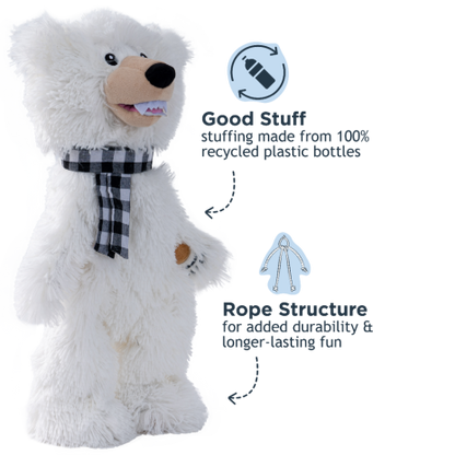 Tall Tails Stuff-less Polar Bear Squeaker Dog Toy