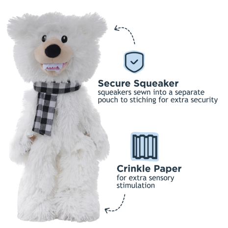 Tall Tails Stuff-less Polar Bear Squeaker Dog Toy