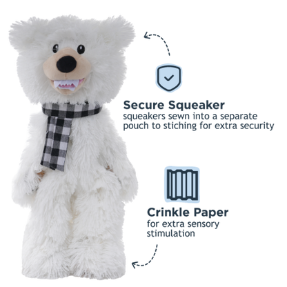 Tall Tails Stuff-less Polar Bear Squeaker Dog Toy