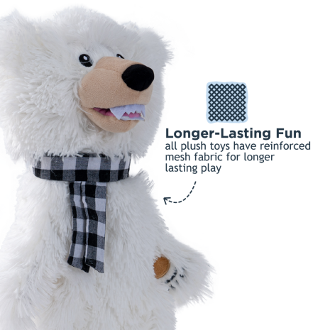 Tall Tails Stuff-less Polar Bear Squeaker Dog Toy