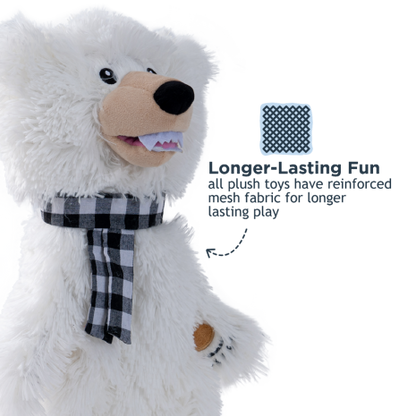 Tall Tails Stuff-less Polar Bear Squeaker Dog Toy