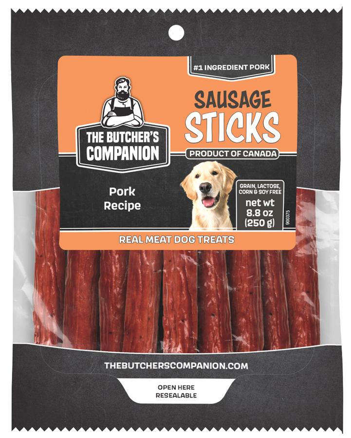 The Butcher's Companion Sausage Sticks Pork Recipe Dog Treats