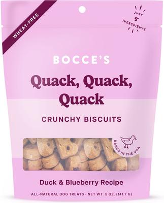 Bocce's Bakery Everyday Quack Quack Quack Biscuits Crunchy Dog Treats, 5-oz bag