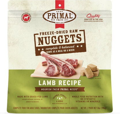 Primal Dog Freeze-Dried Grain Free Lamb Recipe Nuggets