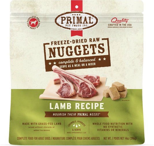 Primal Dog Freeze-Dried Grain Free Lamb Recipe Nuggets