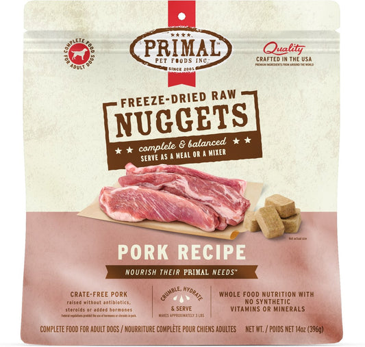 Primal Dog Freeze-Dried Grain Free Pork Recipe Nuggets