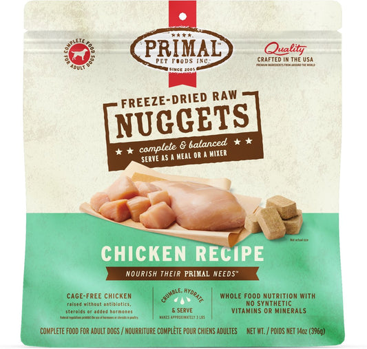Primal Dog Freeze-Dried Grain Free Chicken Recipe Nuggets