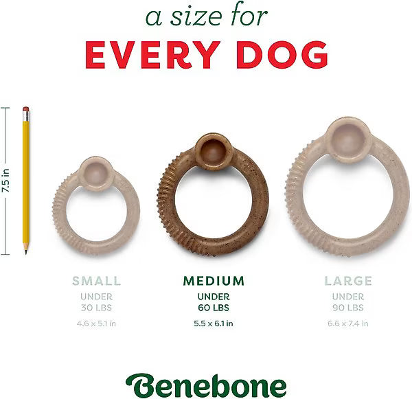 Benebone Holiday Ring Peppermint Flavor Chew Toy