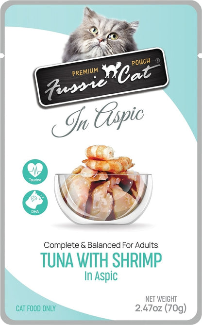 Fussie Cat Premium Tuna with Shrimp in Aspic Wet Cat Food,  Pouch