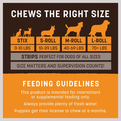 Earth Animal No-Hide Stix Chicken Recipe Rawhide Alternative Chew Dog & Cat Treat Sticks