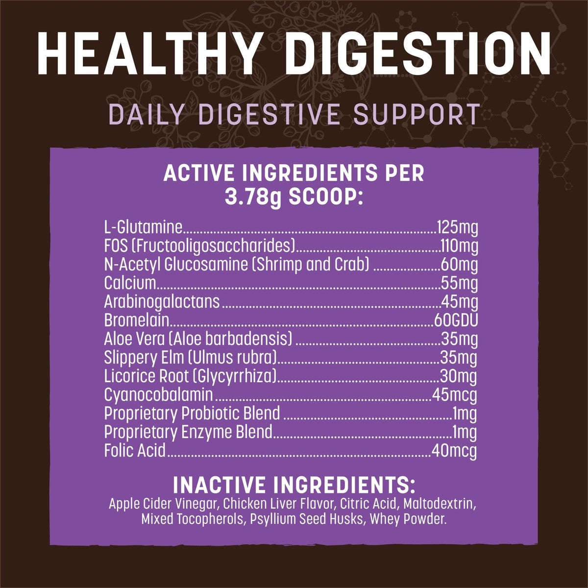 Earth Animal Apothecary Healthy Digestion Digestive Nutritional Probiotic Powder Supplement for Dogs & Cats