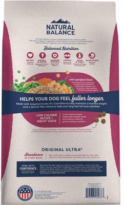 Natural Balance Fat Dogs Chicken & Salmon Formula Low Calorie Dry Dog Food