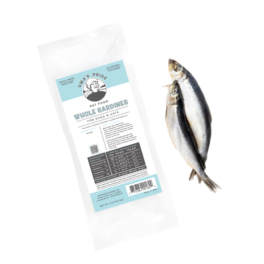 Oma's Pride Frozen Whole Sardines for Dogs and Cats