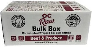 OC Raw Frozen Patties, Beef & Produce