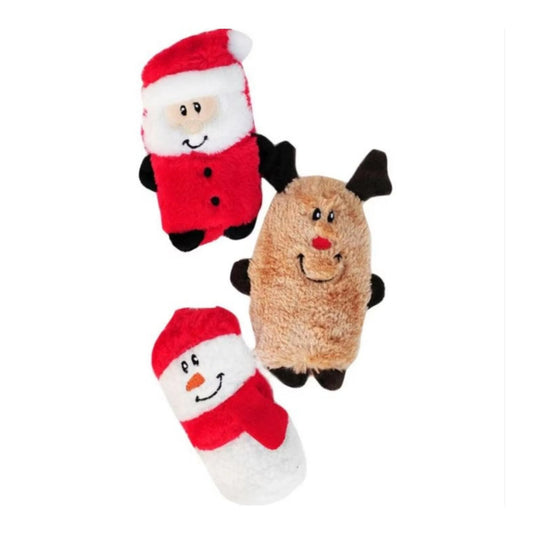 ZippyPaws Holiday Squeakie Buddies Plush Dog Toy