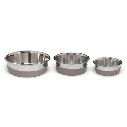 Messy Mutts Heavy Gauge Stainless Steel Dog Bowl with Non-Slip Base
