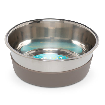 Messy Mutts Heavy Gauge Stainless Steel Dog Bowl with Non-Slip Base