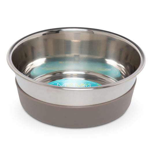 Messy Mutts Heavy Gauge Stainless Steel Dog Bowl with Non-Slip Base